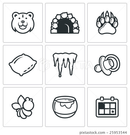 Bear icon set 25953544