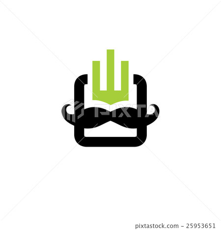 Mobile head with a mustache sign. Vector Mobile head with a mustache sign. Vector 25953651