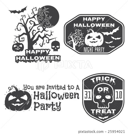 Halloween vintage badges, emblems or labels. Halloween vintage badges, emblems or labels. 25954021