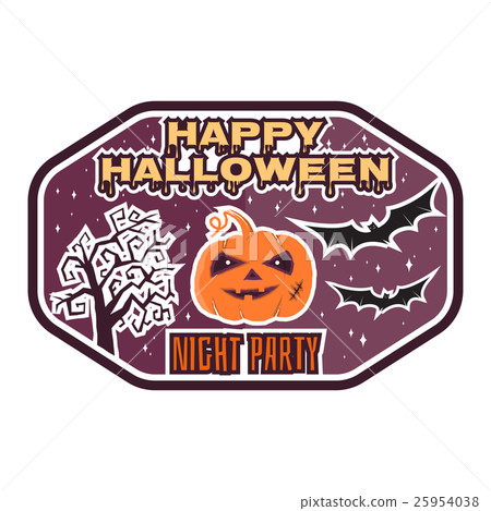 Halloween vintage badge, emblem or label. Halloween vintage badge, emblem or label. 25954038