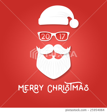 Merry Christmas greeting card template. 25954064