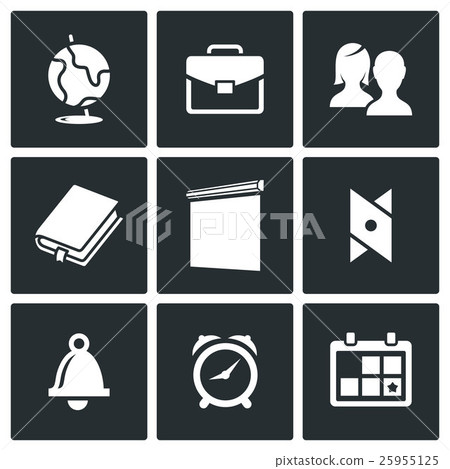 School supplies Vector Icons Set School supplies Vector Icons Set 25955125
