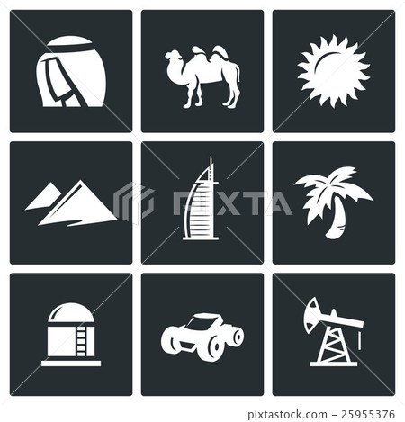 Arab Emirates icons. Vector Illustration. Arab Emirates icons. Vector Illustration. 25955376