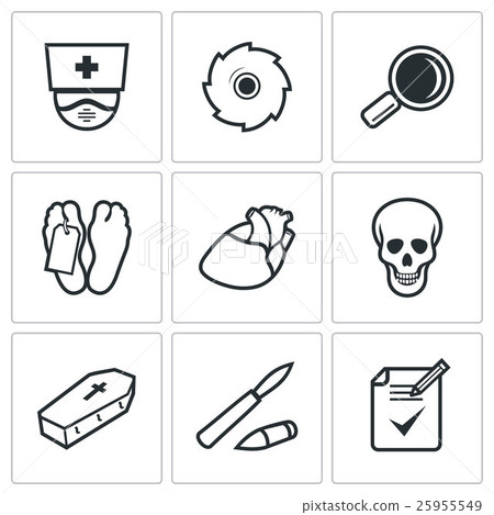 Pathologist, morgue icons set. Vector Illustration - Stock Illustration ...