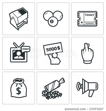 Lottery icons. Vector Illustration. Lottery icons. Vector Illustration. 25955687