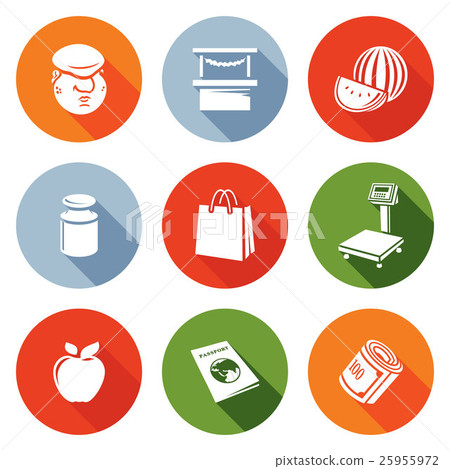 Market Icons Set. Vector Illustration. Market Icons Set. Vector Illustration. 25955972
