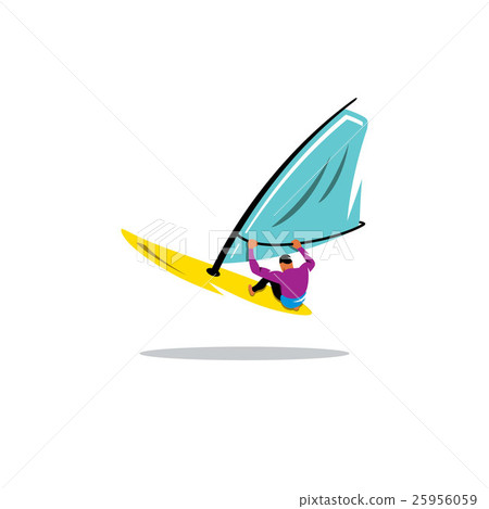 Windsurfing. Vector Illustration. Windsurfing. Vector Illustration. 25956059