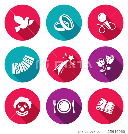 Wedding Agency Icons Set. Vector Illustration. Wedding Agency Icons Set. Vector Illustration. 25956060