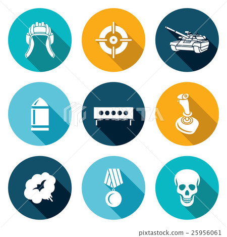 Tank shooting Icons Set. Vector Illustration. Tank shooting Icons Set. Vector Illustration. 25956061