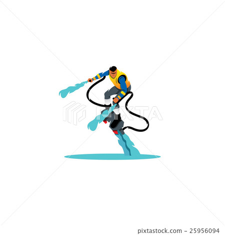 Flyboarding man. Vector Illustration. 25956094