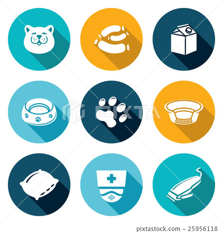 Cat Icons Set. Vector Illustration. - Stock Illustration [25956118] - PIXTA
