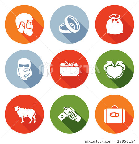 Custom wedding Icons Set. Vector Illustration. 25956154