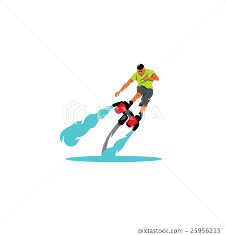 Flyboarding man. Vector Illustration. 25956215