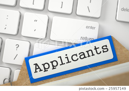 Card Index with Inscription Applicants. 3D. 25957149