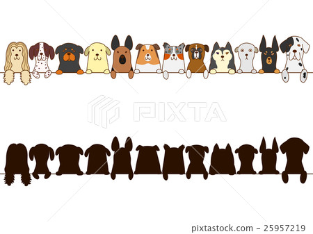 Dog's border silhouette 25957219