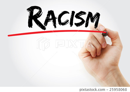 Hand writing Racism with marker 25958068