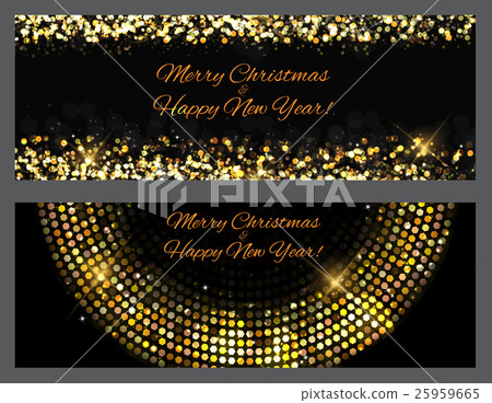 Gold sparkles Banners. Abstract Beauty Merry 25959665