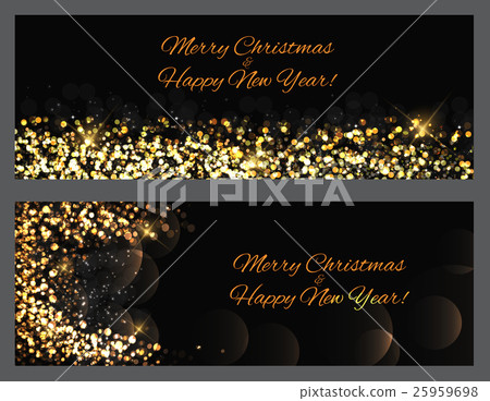 Gold sparkles Banners. Abstract Beauty Merry 25959698