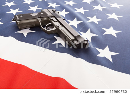 Flag with hand gun over it series - United States Flag with hand gun over it series - United States 25960780