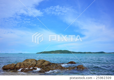 Rock and sea with blue sky 25961509
