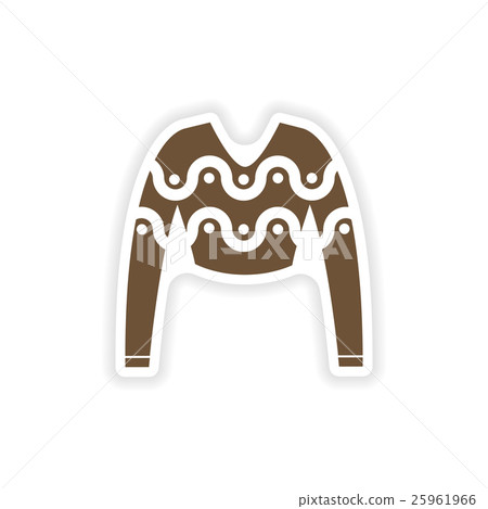 stylish paper sticker on white background sweater 25961966