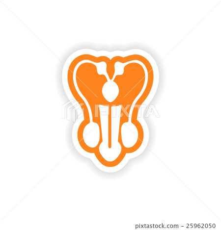 paper sticker on white background man penis 25962050
