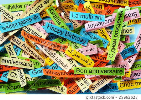 Happy Birthday on different languages Happy Birthday on different languages 25962625