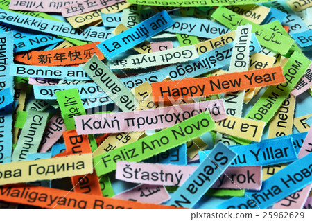 Happy New Year on different languages Happy New Year on different languages 25962629