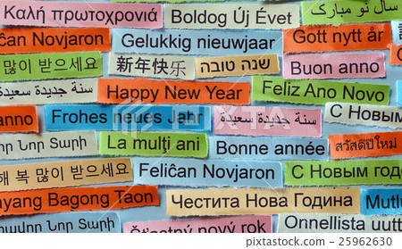Happy New Year on different languages Happy New Year on different languages 25962630