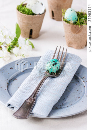 Colorful Easter quail eggs 25963134