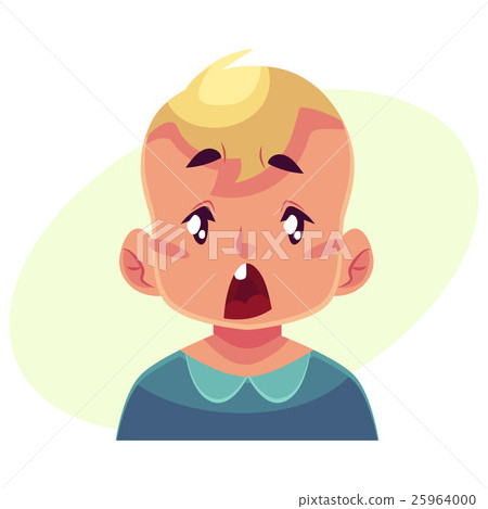Little boy face, surprised facial expression 25964000