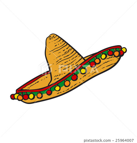 Traditional Mexican wide brimmed sombrero hat 25964007