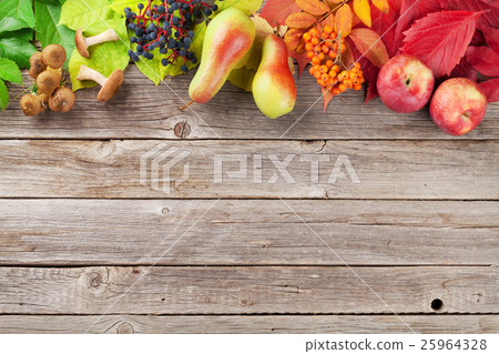 Autumn wooden background Autumn wooden background 25964328