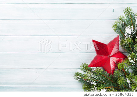 Christmas background with snow fir tree 25964335