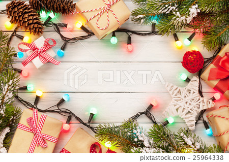 Christmas wooden background Christmas wooden background 25964338