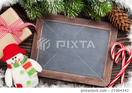 Christmas chalkboard, tree and decor Christmas chalkboard, tree and decor 25964342