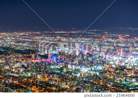 [北海道]札幌的夜景[出岩山] 25964600