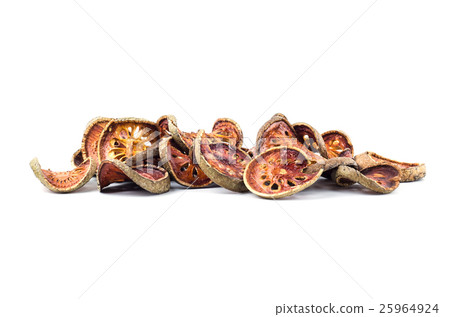 Dried Bael Fruit tea isolated on white background Dried Bael Fruit tea isolated on white background 25964924