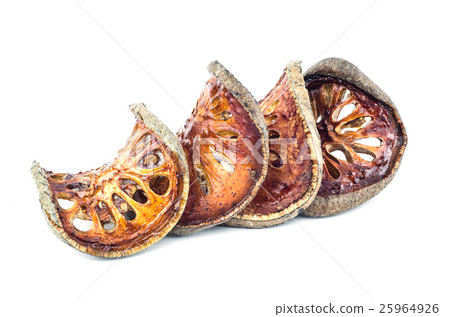 Dried Bael Fruit tea isolated on white background Dried Bael Fruit tea isolated on white background 25964926