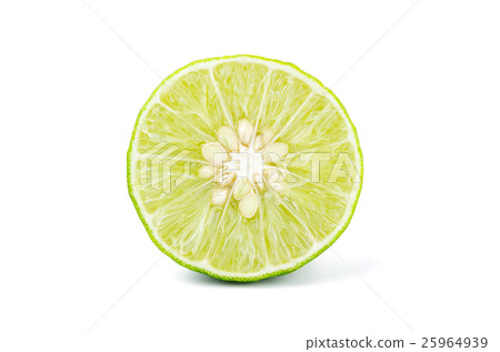 Fresh half of lime on white background 25964939