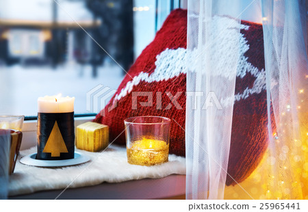 candles on windowsill candles on windowsill 25965441