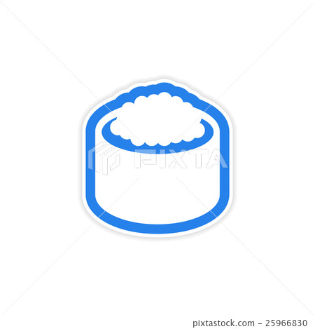 sticker sushi with caviar on a white background sticker sushi with caviar on a white background 25966830