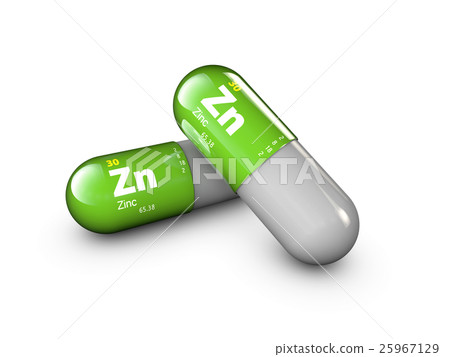 illustration of Zinc mineral. Glossy drop pill 25967129