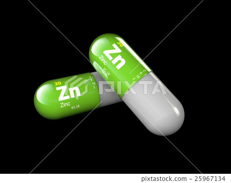 illustration of Zinc mineral. Glossy drop pill 25967134