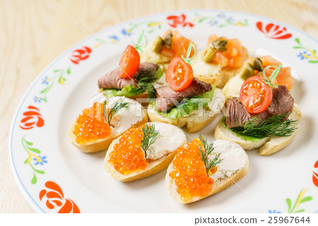 canape on catering table canape on catering table 25967644
