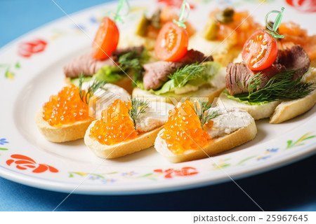 canape on catering table 25967645