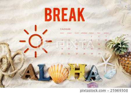 Summer Calendar Schedule Fun Happiness Concept Summer Calendar Schedule Fun Happiness Concept 25969308