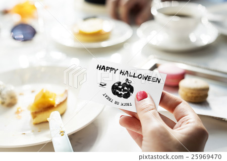 Halloween Bat Pumpkin Lantern Scary Graphic Concept 25969470