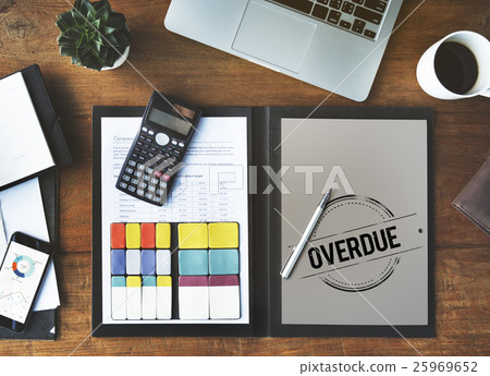 Overdue Outstanding Transaction Unpaid Paying Concept 25969652