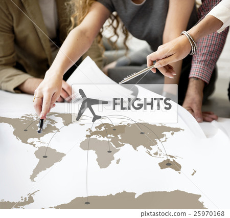 Flight Ticket Booking Destination Journey Concept 25970168